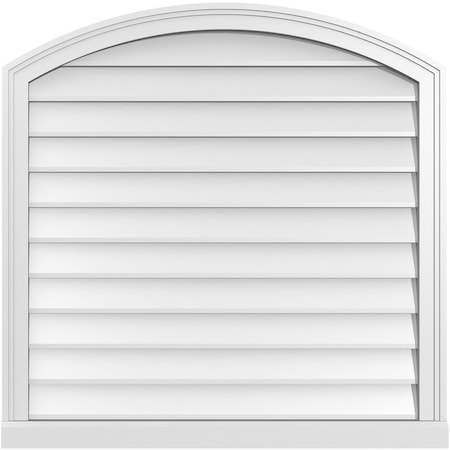 Ekena Millwork Arch Top Surface Mount PVC Gable Vent: Functional, w/ 2"W x 2"P Brickmould Sill Frame, 34"W x 34"H GVPAR34X3403SF